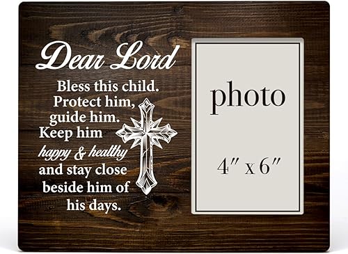 Miniatura 2 de Marco de fotos para regalos de bautismo, regalo de bautismo para bebé, regalos de bautismo para bebé, marco de madera para bautizo, decoración de