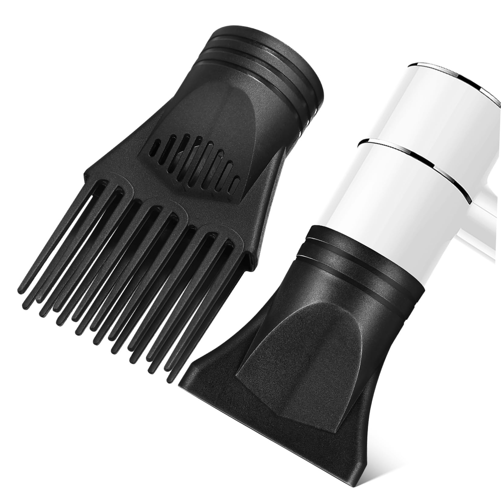 PartyKindom 2Pcs Hair Dryer Nozzle Attachments Concentrator Comb Diffuser for Versatile Styling Compatible with Hair Dryers for Straight and Curly