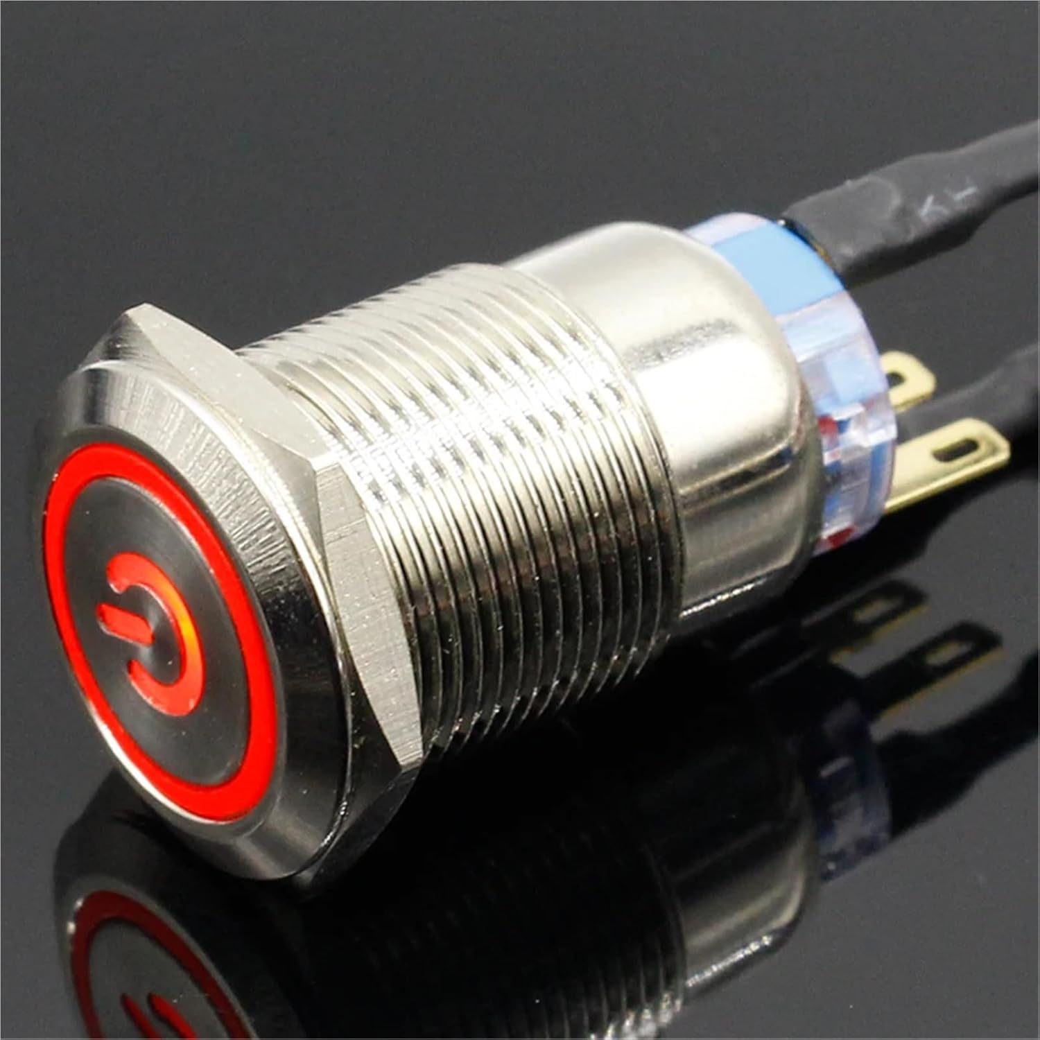 19mm Momentary Latching Stainless Steel Metal Doorbell Bell Horn Push Button Switch LED Car Auto 1Pcs(8,Momentary,12V)