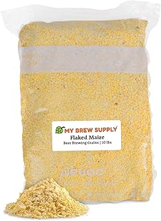 My Brew Supply Flaked Maize/Flaked Corn Beer Making Grain | Brew Your Own Light-Style American Pilsners with Corn Grains | Grown in The United States | 10lb (2L) Crushed Grain