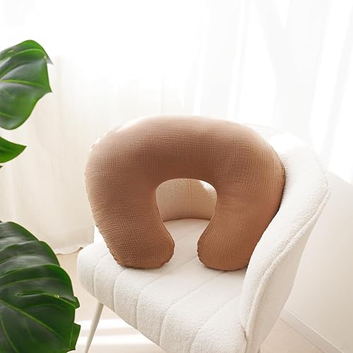 Miniatura 4 de Paquete de 2 fundas de almohada de muselina para lactancia, transpirables, 100% algodón, fundas para almohadas de lactancia estándar, fundas suaves