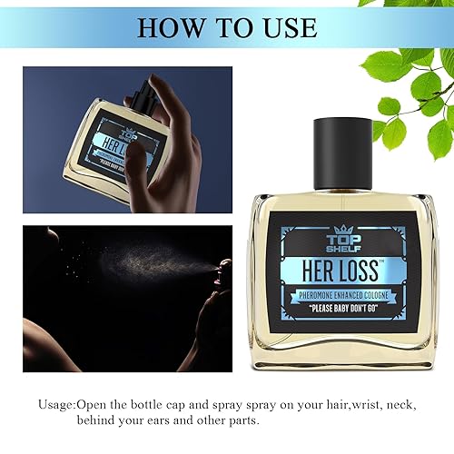 Miniatura 6 de fugit Her Loss Cologne for Men, She lost masculino Colonias de 1.7 onzas líquidas, Her Loss the Feromone Men's, perfume de feromona, set de viaje