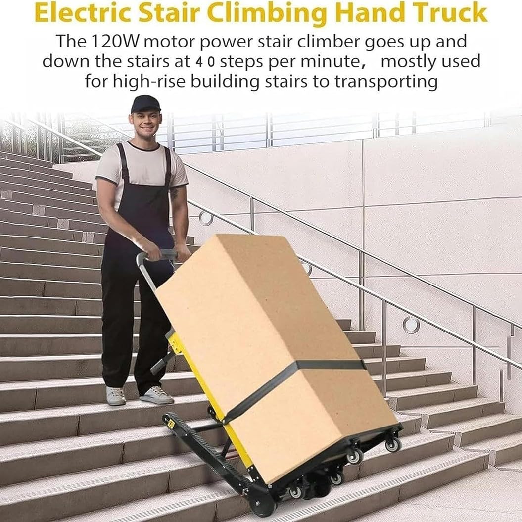 Carrello elettrico per scale a mano, cingolato pieghevole, capacità 200 kg, facile su e giù per scale, solleva scale portatili per spostare carichi pesanti