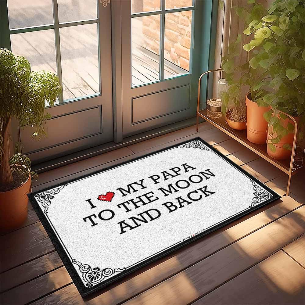 Tapis de cuisine rustique et paillasson interieur Papa To The Moon