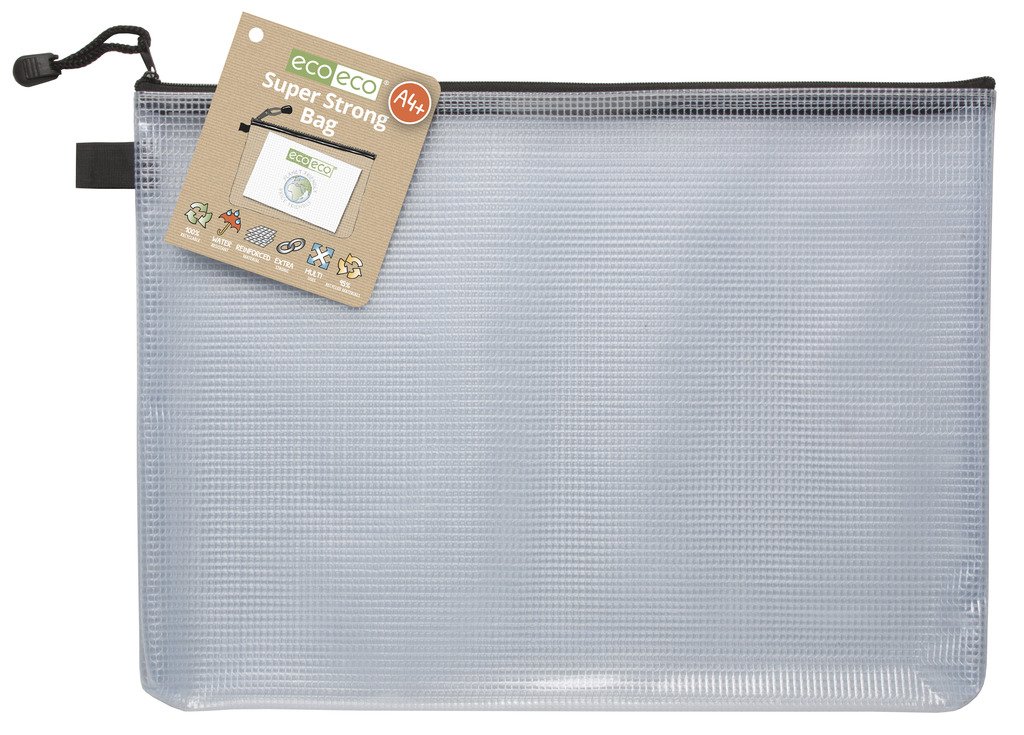 Sac clair en maille Tuff Coque A4+ super solide recyclé avec zip de rangement