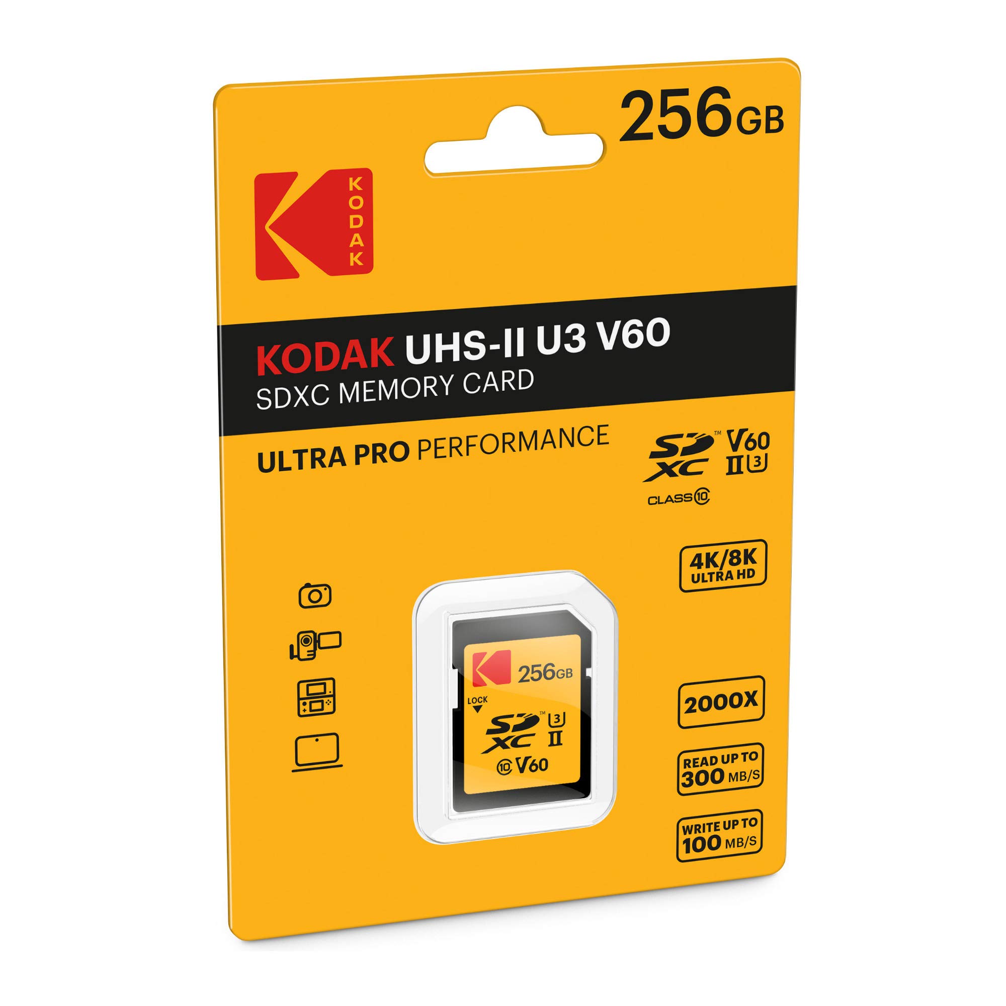 Amazon.com: Kodak 256GB UHS-II U3 V60 Ultra Pro SDXC Memory Card