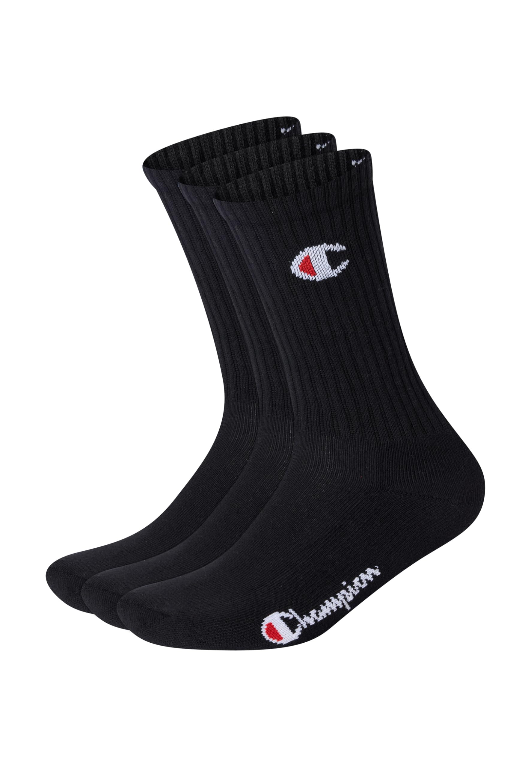 – Three Pack Crew C Logo Socks, breathable fabric, reinforced heel and toe, rib cuff, cotton blend