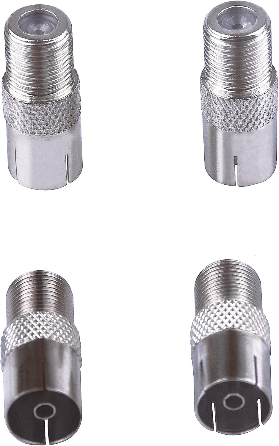Nеw Dеаl F-Type TV Aerial Coaxial Coupler F Type Female Jack to FM TV PAL Female Jack Liveda Antenna CATV RF Coaxial Adapter Connector（4Pack）
