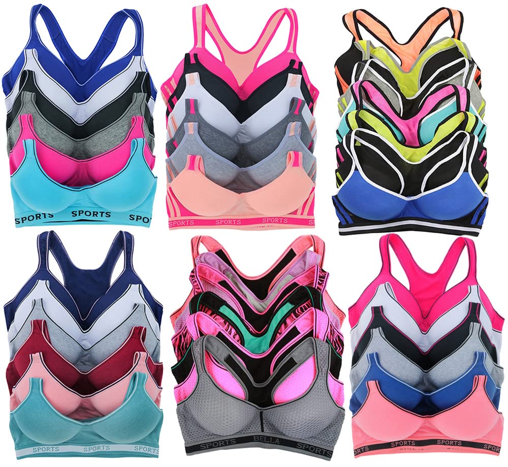 ToBeInStyle Women’s 6 Pack Random Selection Padded Support Bras - Sizes 30A to 46DDD