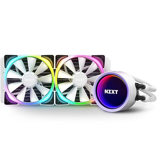 NZXT - Kit de refrigeración líquida para CPU Kraken X53 RL-KRX53-01 AIO RGB de 240 mm diseño de espejo infinito giratorio con bomba mejorada