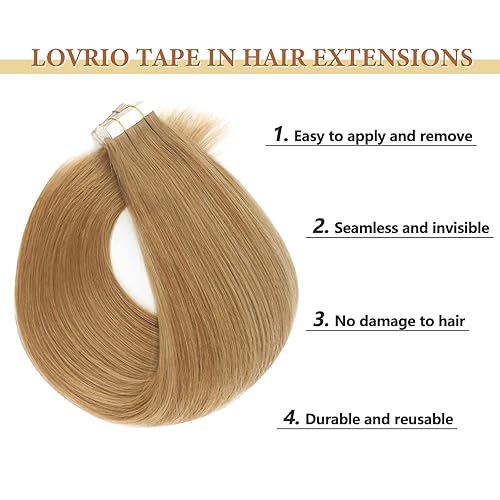 Miniatura 5 de Extensiones de cabello humano con cinta, extensiones de cabello humano rubio, sin costuras, trama de piel de doble cara, cabello lacio para mujeres,