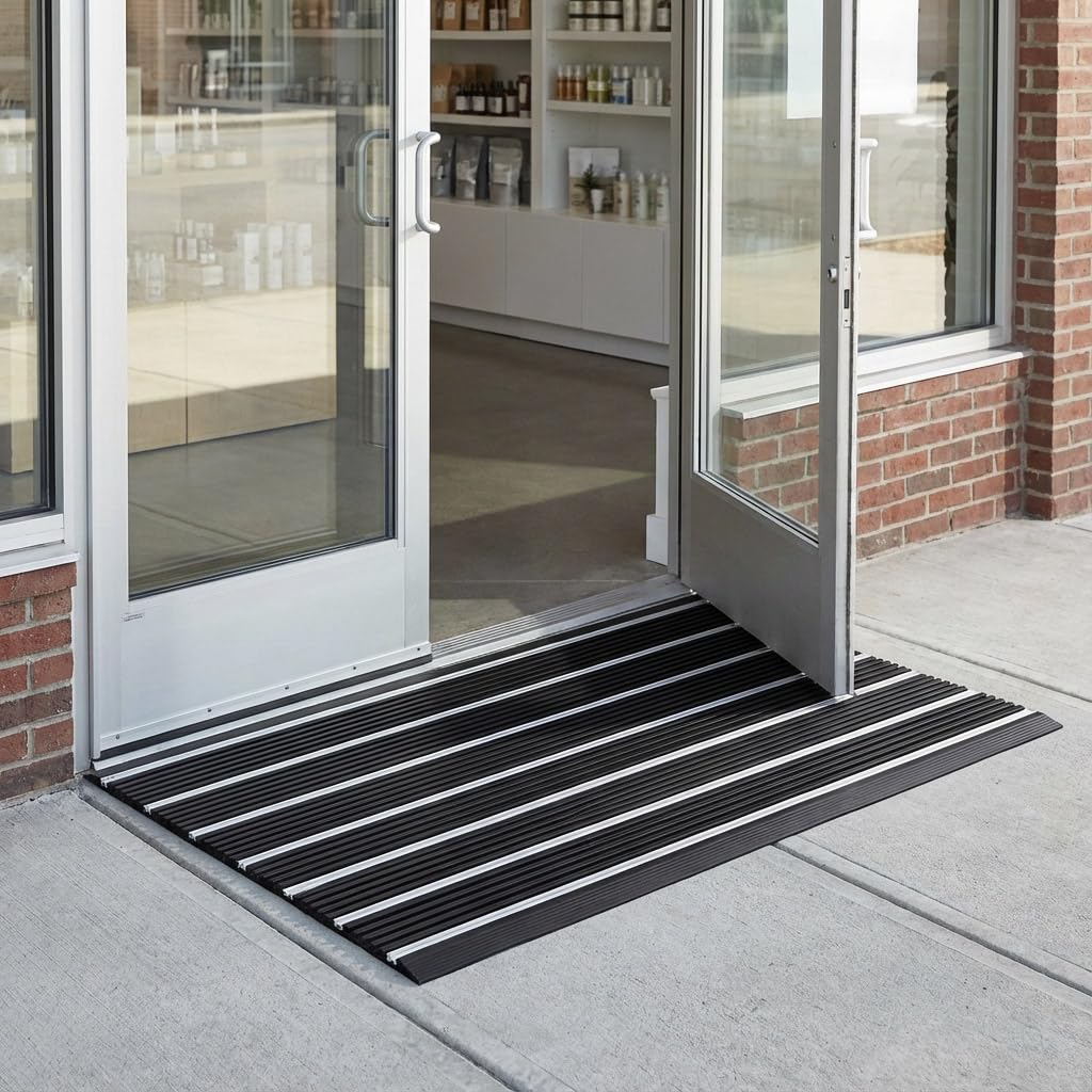 Ecomills Alumat Aluminum Front Door Mat, Heavy-Duty All-Weather Indoor/Outdoor Doormat with Non-Slip Rubber Edge – 22.8" x 35.8"