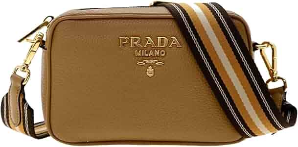 Prada Milano Leather Crossbody Bag, Small, Caramel, 7W x 5H
