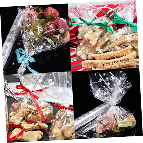 Miniatura 4 de TOYANDONA Rollo de papel de embalaje de celofán transparente de copo de nieve blanco de 3 m80 cm para ramo de flores de Navidad, cesta de embalaje