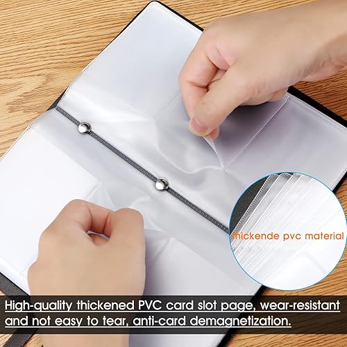 Miniatura 6 de Soporte grande para tarjetas de negocios, soporte para tarjetas de crédito RFID para mujeres, organizador de tarjetas de visita con 96 ranuras para