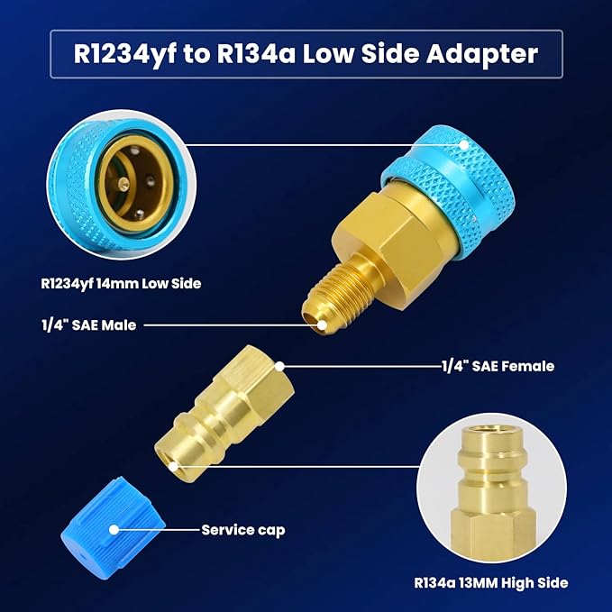 Adaptador R1234YF a R134a, Kit de Conversión para AC de Auto miniatura 4