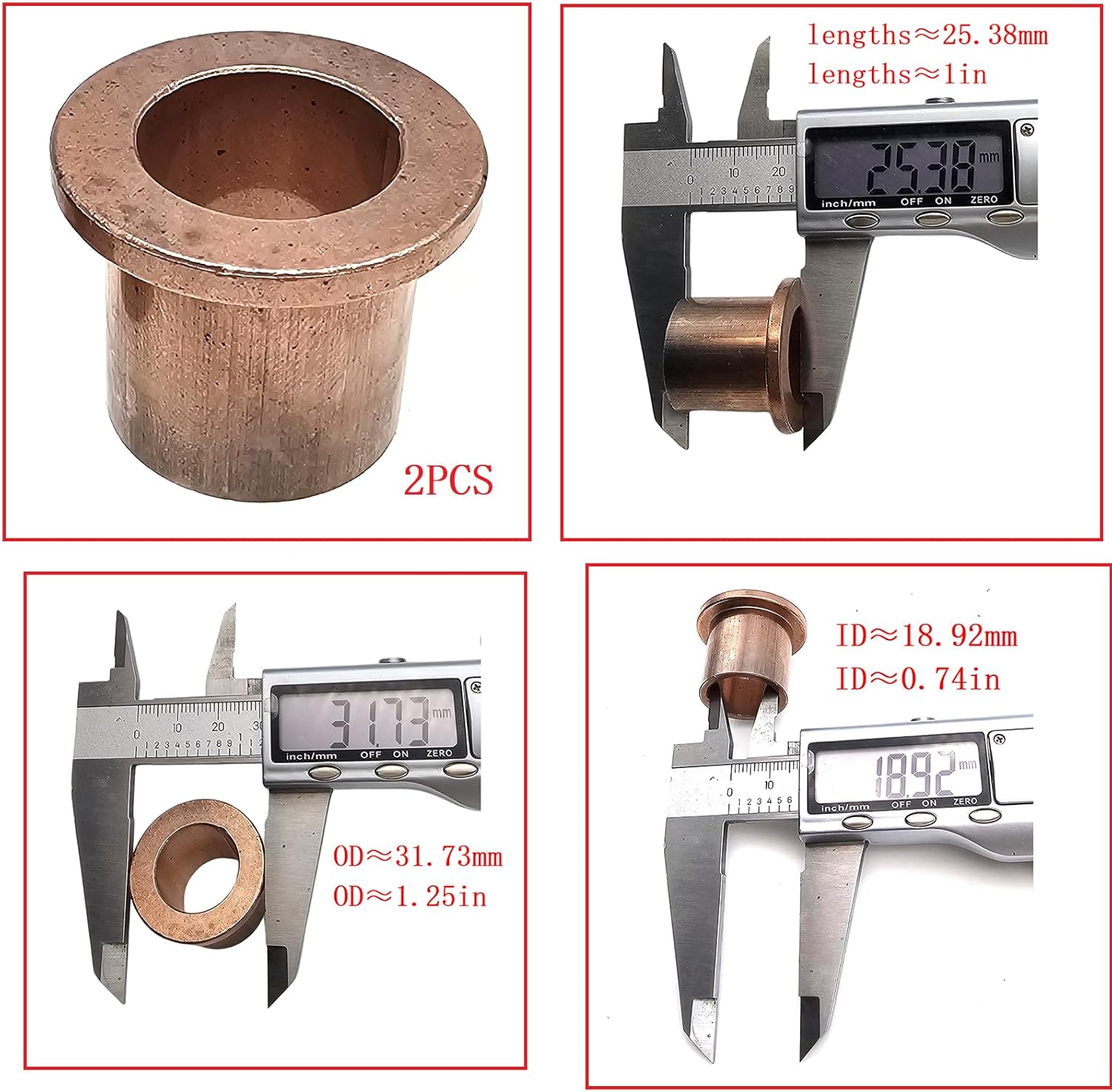 Dimensions of Flanged Bronze Bushings