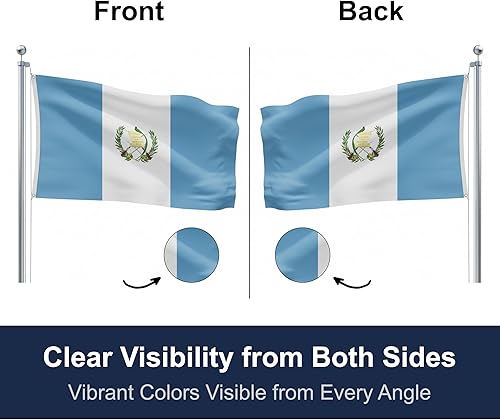Miniatura 2 de Bandera para exteriores de SSK de poliéster resistente al clima por ambos lados. Tamaño grande 3 pies por 5 pies, Guatemala