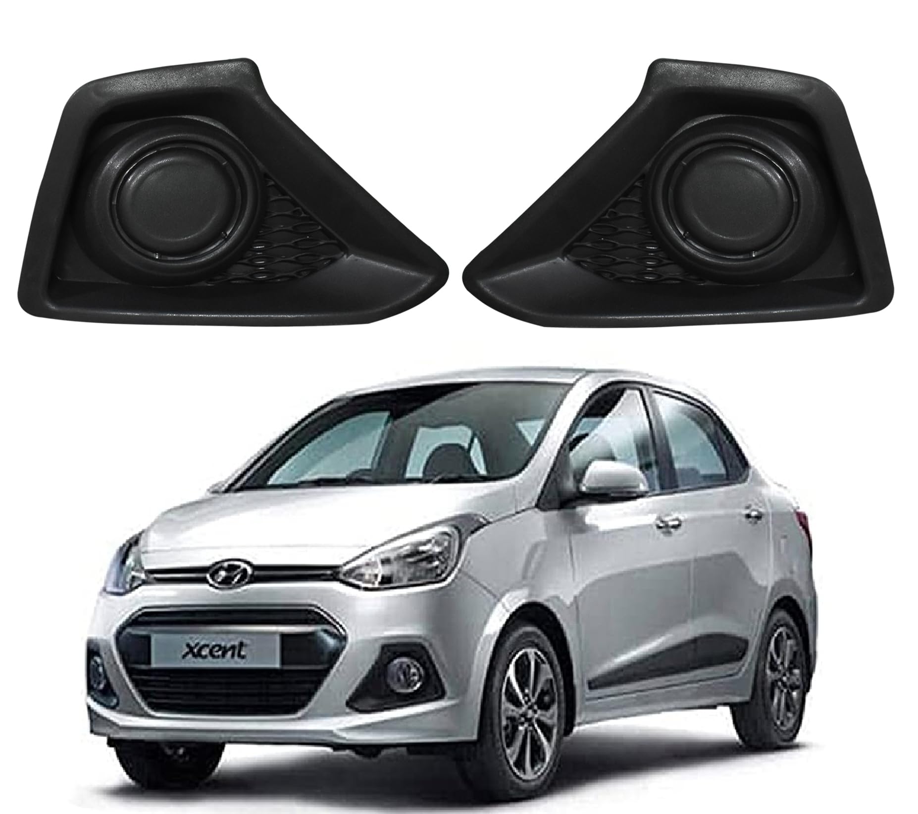 FOG Lamp Bezel Compatible For Hyundai Xcent (Black Finish)-Set of 2(Pcs.)-image-27