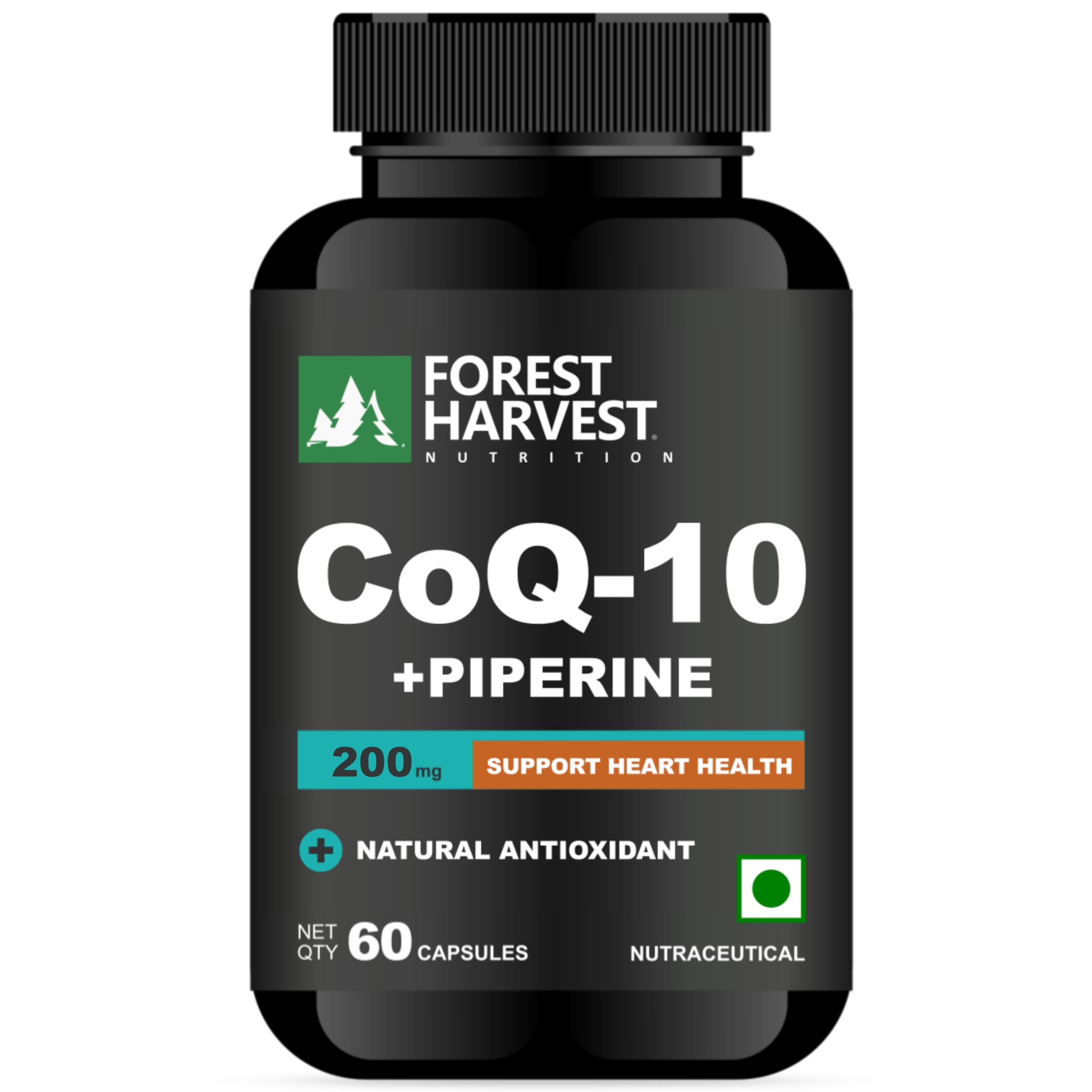 Forest Harvest Nutrition Coenzyme Q10 (CoQ10) 200mg with Piperine 5mg | 60 Capsules | Supports Heart Health, Energy & Antioxidant Protection | High-Absorption Formula-image-40