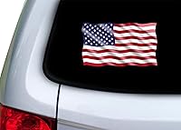 Vista 4 de Rogue River Tactical Calcomanía patriótica de la bandera de Estados Unidos con bandera de Estados Unidos para parachoques de ventana de automóvil