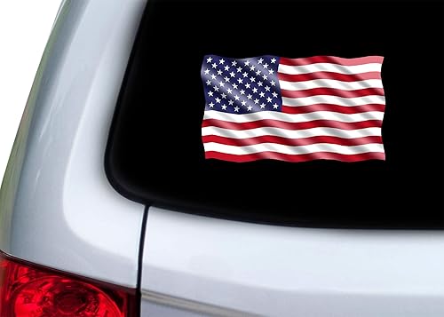 Miniatura 4 de Rogue River Tactical Calcomanía patriótica de la bandera de Estados Unidos con bandera de Estados Unidos para parachoques de ventana de automóvil