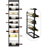 Wall Mount Wine Rack - 10 Bottle Black Metal Wine Bottle Holder for Wall, Wine Bottles Storage Organizer Display Shelf for Home, Bar, Dining Room, Liquor, Kitchen, Wine Cellar Wine Rack 10 Bottles
