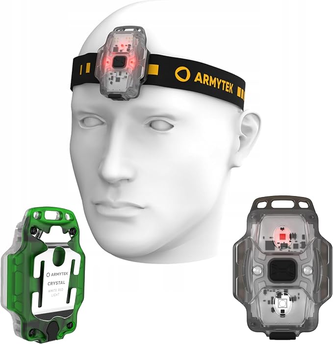 Armytek Crystal - Linterna multifuncional compacta 4 en 1 con luz blanca y roja recargable