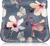 Vista 1 de Fintie - Monedero a presión, de cuero PU, monedero para cambio para mujer, Hibisco floreciente., Moda