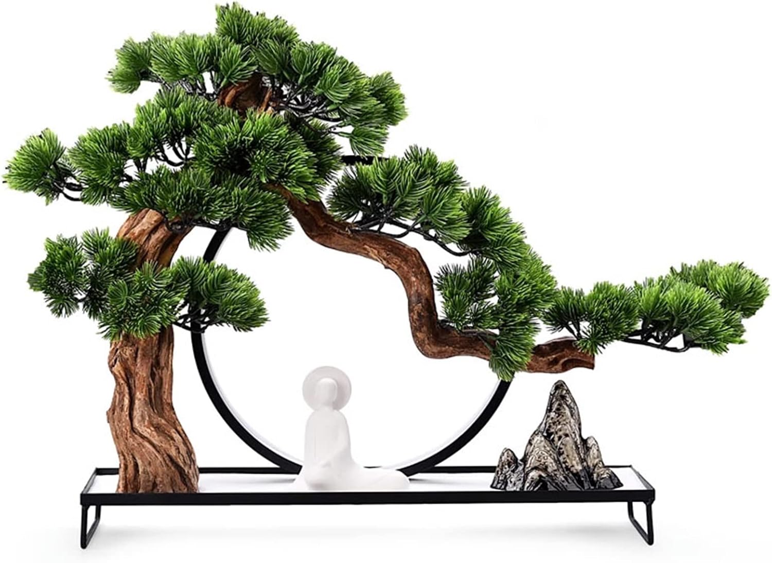 Artificial Plants Simulation Welcome Pine Green Plant Bonsai Iron Art Japanese Living Room Entrance Fake Mountain Bonsai Home Decoration Indoor Ornaments Bonsai Pine Tree (Color : Brass)