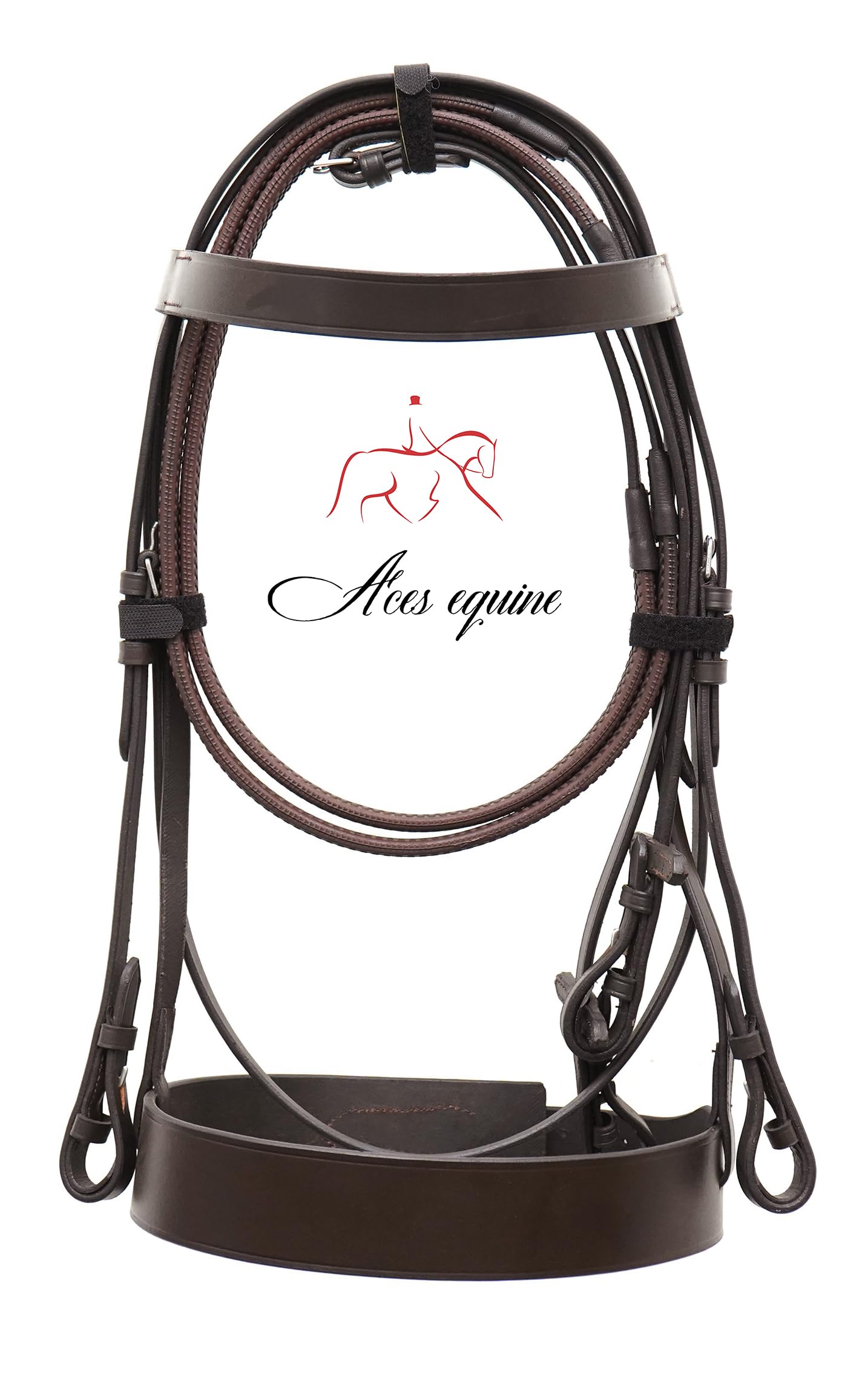 Hunter Bridle With 2 Inch Noseband And 1 Inch Plain Browband Premium Quality Brown Colour (Shetland)