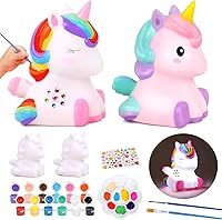 Vista 8 de dededa Kit de arte de luz nocturna de unicornio para pintar tu propio unicornio, artes y manualidades para niños de 4 a 8 años, regalos