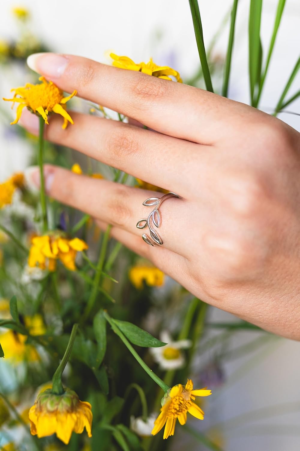 Olive Branch Ring, Branch Ring, Olive Leaf Ring, Leaf Ring, Nature Jewelry, Silver Ring, Handmade Jewelry, 925 Silver Jewelry, Adjustable Ring, Gift for All - Image 7