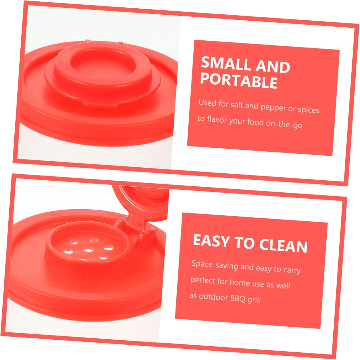 2pcs Mini Salt and Pepper Shaker Bottles with Removable Lid