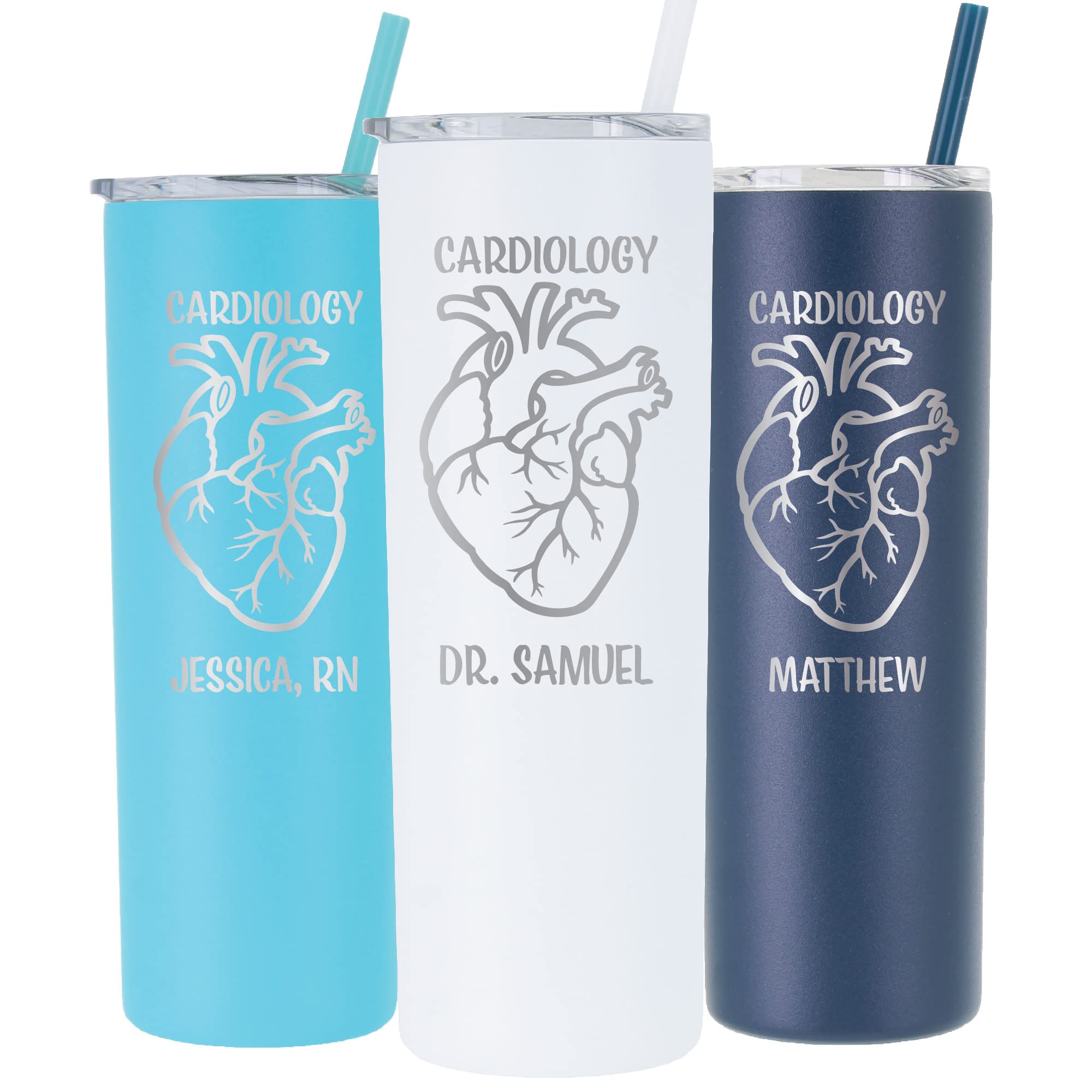 AVITO Personalized Cardiologist Gift - Laser Engraved - Vacuum Insulated - 20 oz Tumbler with Lid and Straw - Heart Doctor Tumbler - Cardiology Cup - Gift for Cardiologist - Cardiology