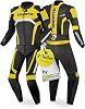 Bogotto Misano 2-Piece Motorcycle Leather Suit Black/White/Neon Yellow 46