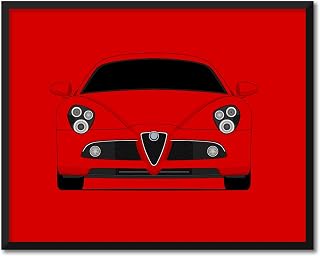 CUSTOMIZABLE COLOR: Alfa Romeo 8C Competizione (2007-2010) Inspired Poster Print Wall Art Decor Handmade (Unframed)