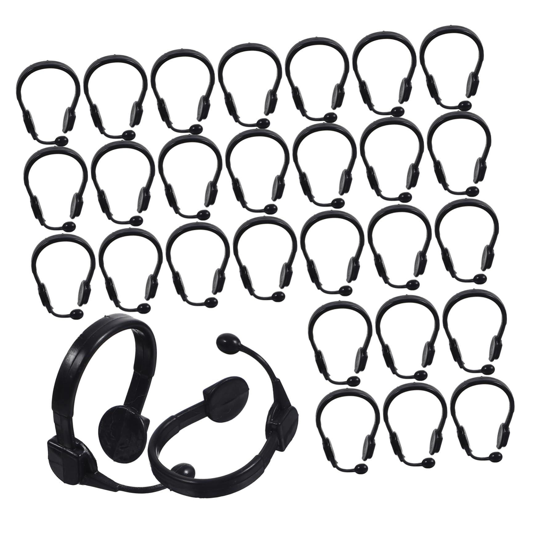 TOYANDONA 50pcs Little Yellow Headphones Mic Ear Phones Plastic Doll Cosplay Headphones Mini Headset Decors Doll Crafts Headset Decorations Dress up s