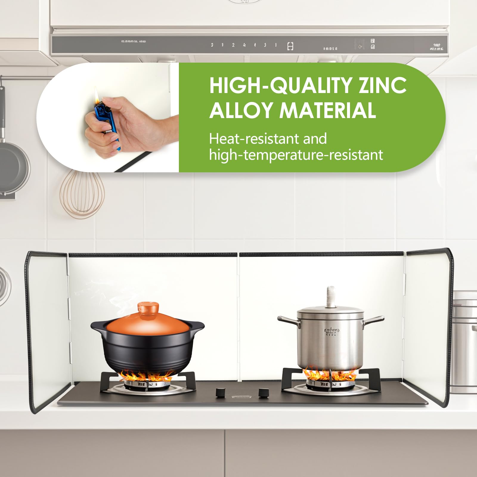FoiiLiio Protector Salpicaduras Cocina, Protector Salpicaduras Pared con Revestimiento Antiadherente, 4 Lados Antisalpicaduras Cocina, Plata, Plegable, para Cocina, Asado, Fregadero (Beige)