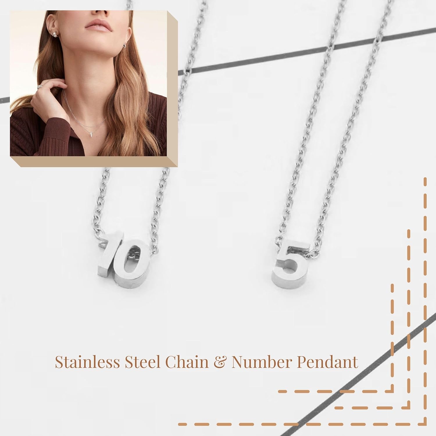 Number Necklace for Women Dainty 18K Gold Plated Pendant Necklace Charm Birth Month Personalized Jewelry Birthday Gift - Image 3