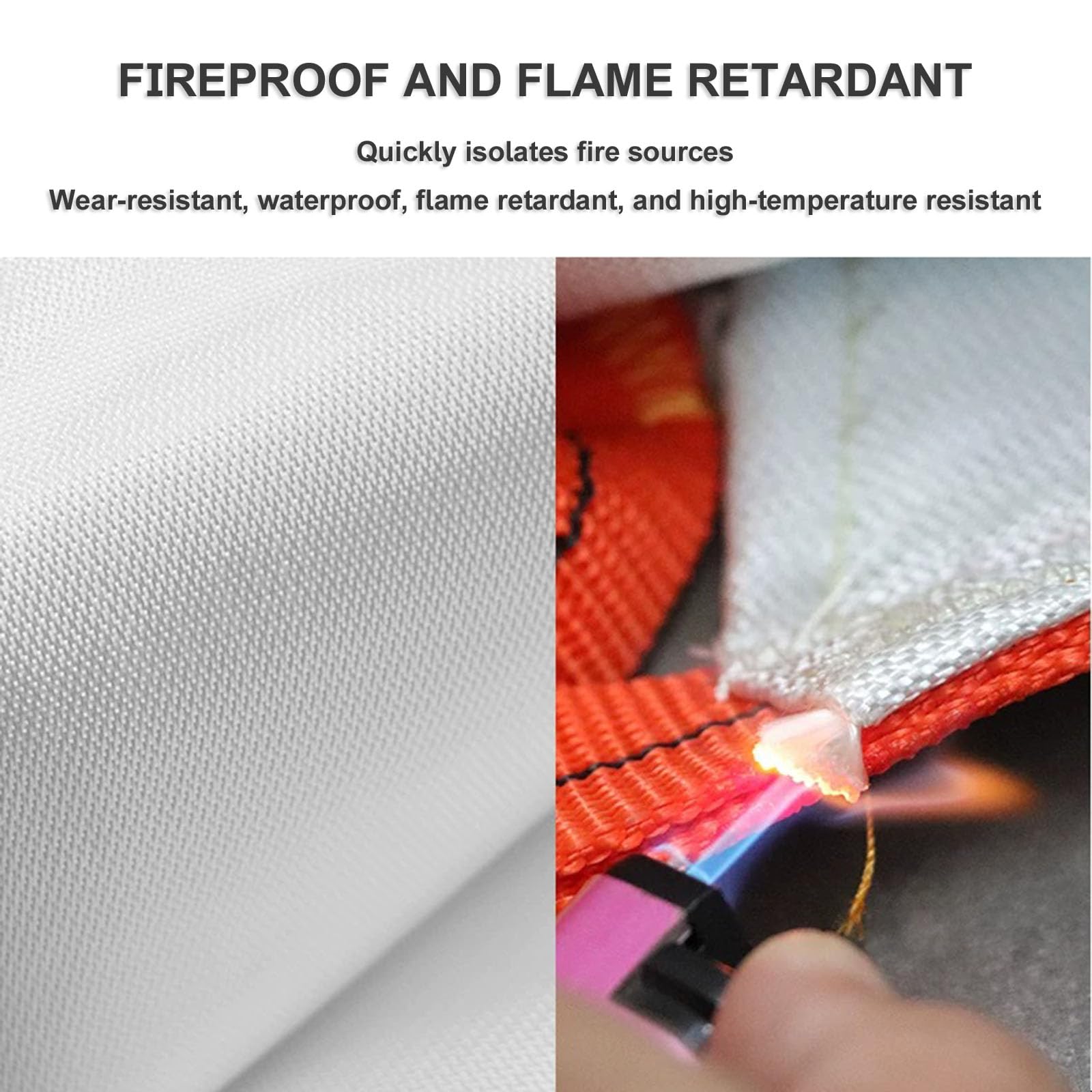 Coperte antincendio in silicone per veicoli elettrici e a combustione | Grande coperta antincendio di emergenza riutilizzabile resistente fino, Coperte antincendio di sicurezza per batterie di EV