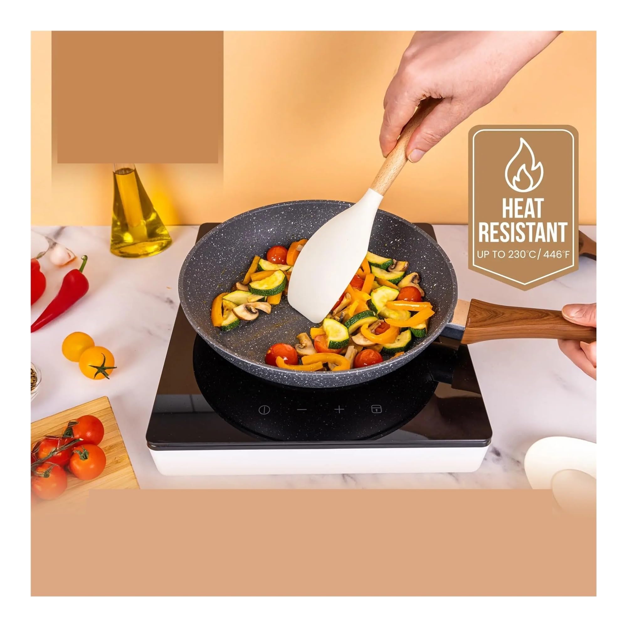 35-teiliges Küchenutensilien-Set, Silikon-Spatel-Set, Spatel, Löffel, Pinsel, Schneebesen, Kochutensilien-Set, Antihaft-Spatel-Set for die Küche Für Braten(Black)
