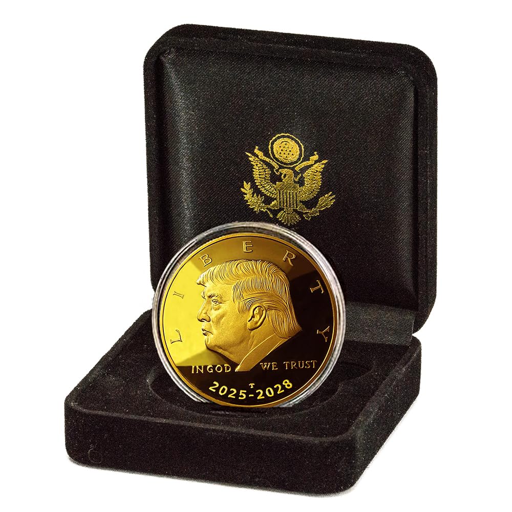 Amazon.com: Donald Trump Gold Challenge Coin Set 2025-2028, with