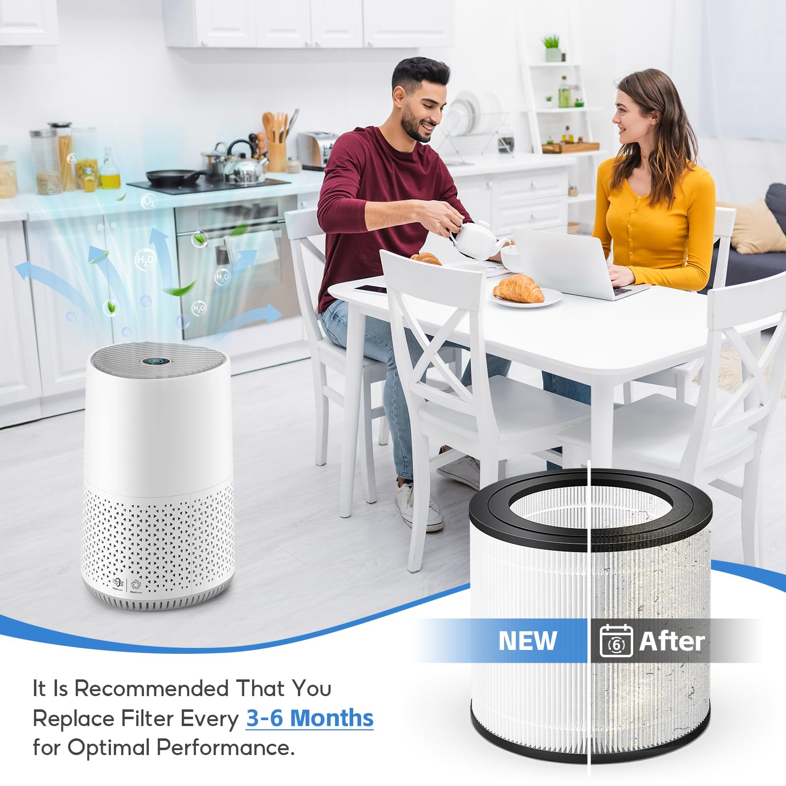 Lot de 2 Filtre de Rechange FY0611/30, Compatibles avec Filtre de Remplacement Philips pour Purificateur d'Air Série 600 AC0650/10 et AC0651/10, H13 true HEPA charbon, Numéro de Pièce：FY0611 / 30