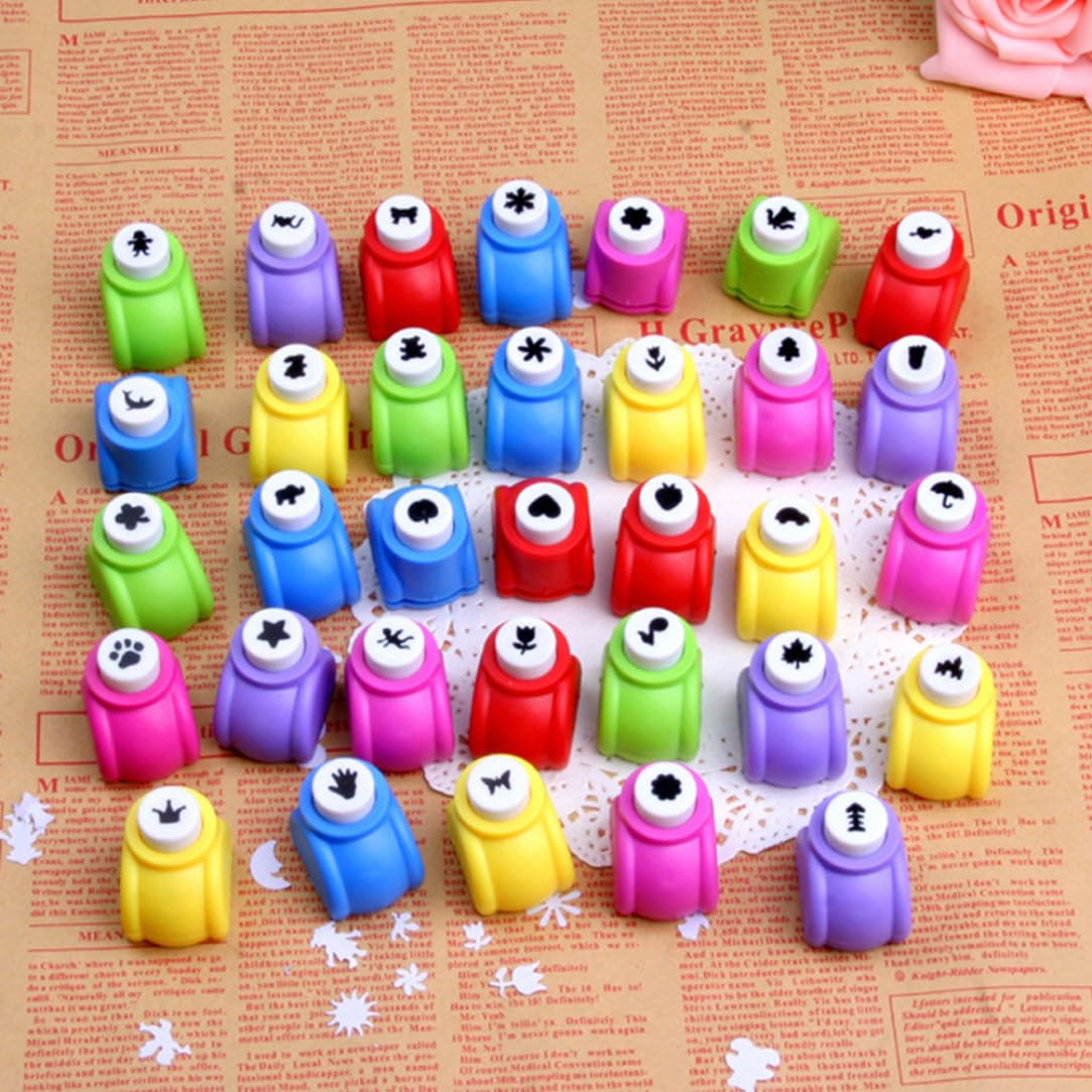 Mini perforadora de papel para álbumes de recortes, perforadora con forma de agujero, herramienta de estampado para manualidades DIY para niños, 40 Uds.
