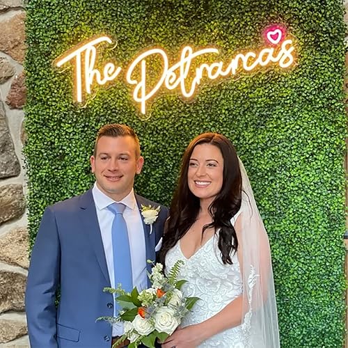 Miniatura 8 de Letreros de neón de boda, letreros de neón con nombre personalizado para decoración de pared de recepción, boda, fiesta familiar, graduación, luz