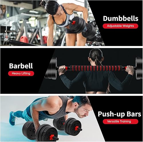 Miniatura 7 de Juego de mancuernas ajustables que no ruedan, juego de mancuernas hexagonales, juego de pesas libres para gimnasio en casa, 44 libras