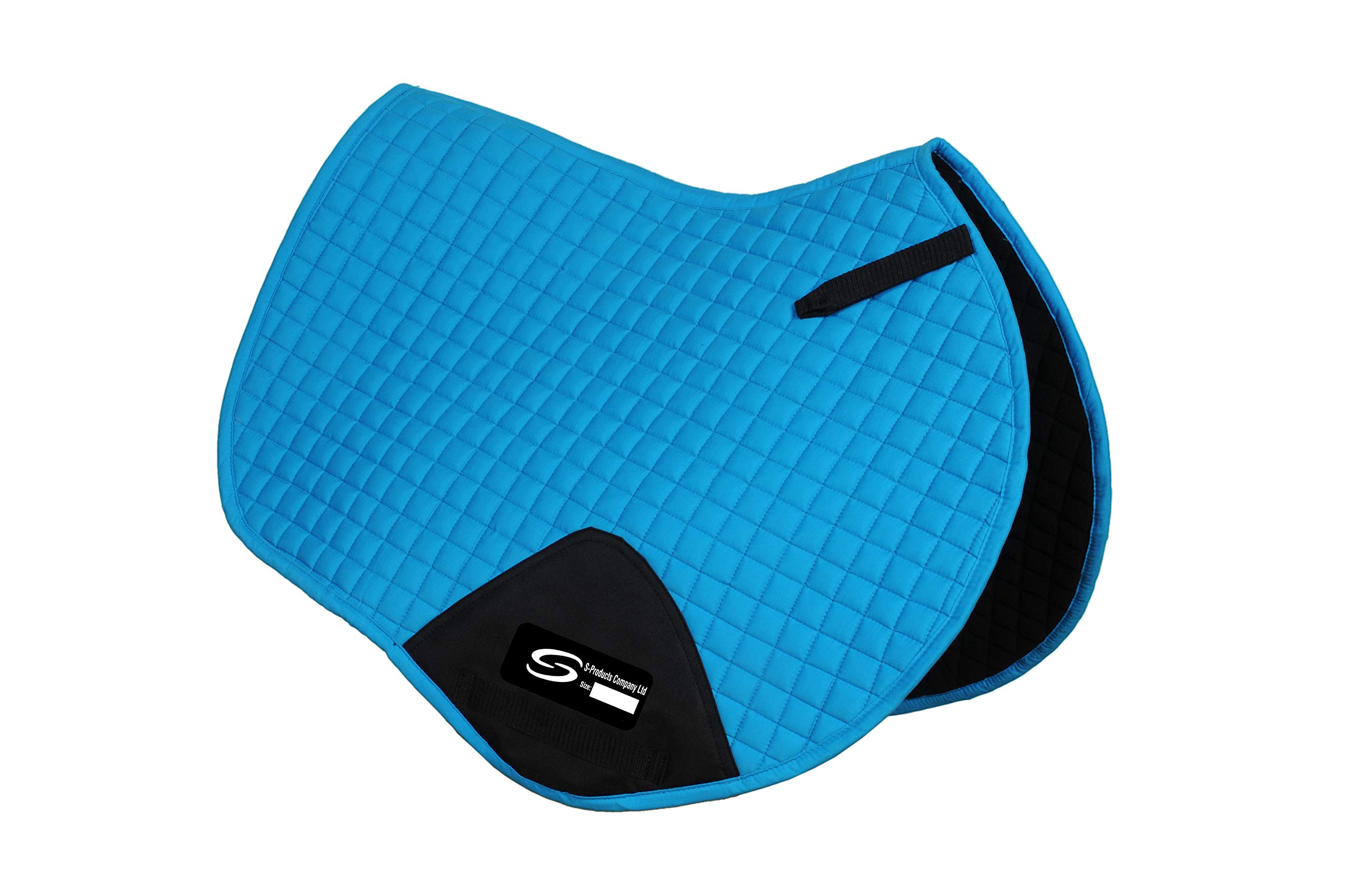 S-Products HORSE RIDING FULL JUMPING EVENT SQUARE SADDLE PAD CLOTH NUMNAH FLEECE LINING (Full, Blue) โ image 1