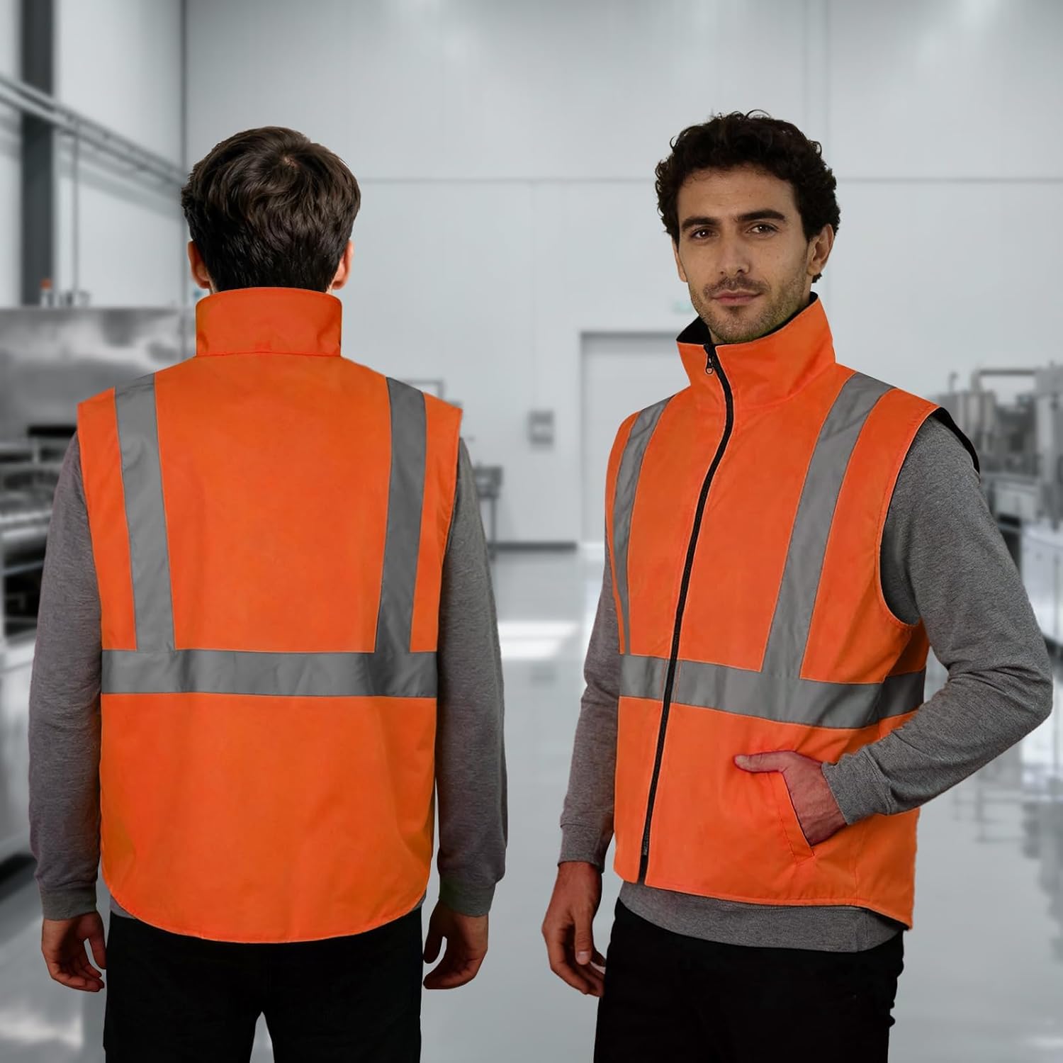 TCCFCCT Reversible Hi Vis Winter Insulated Safety Vest for Men, Warm, Waterproof - Image 5