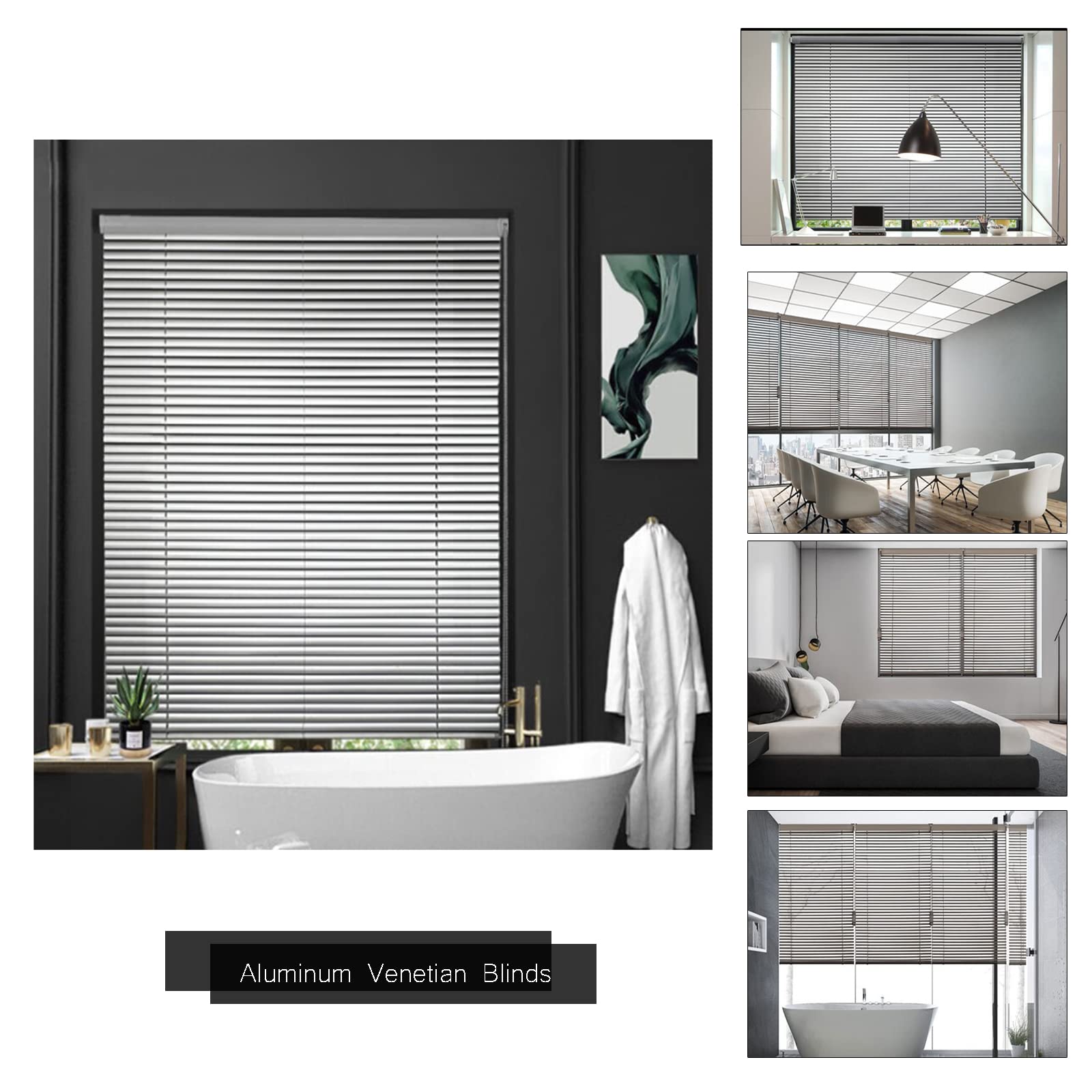 Stores En Bois À Lamelles 50Mm, Stores Vénitiens Noirs 60/75/80/95/100